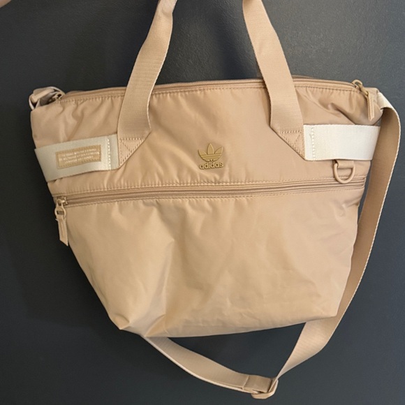 adidas Handbags - Adidas Tan Tote Bag with White Accents